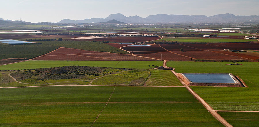 paisaje aéreo del campo de Cartagena